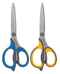 ديلي مقص معدن - مقبض بلاستيك ومطاط لونين - 17 سم - رمادي وأصفر - رمادي وأزرق - E77759