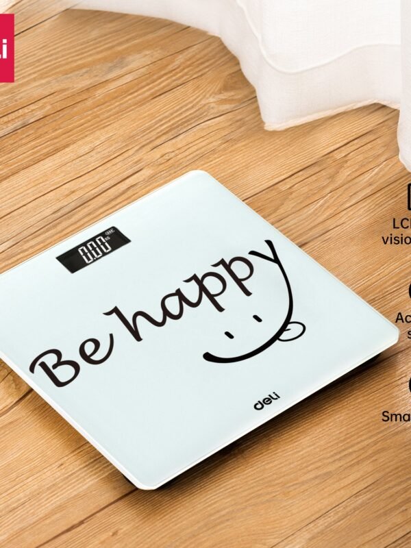 ديلي ميزان أشخاص - شاشة رقمية - مساحة سطح 26*26 سم - أبيض،أسود،طيف أزرق، طيف زهر - E86120