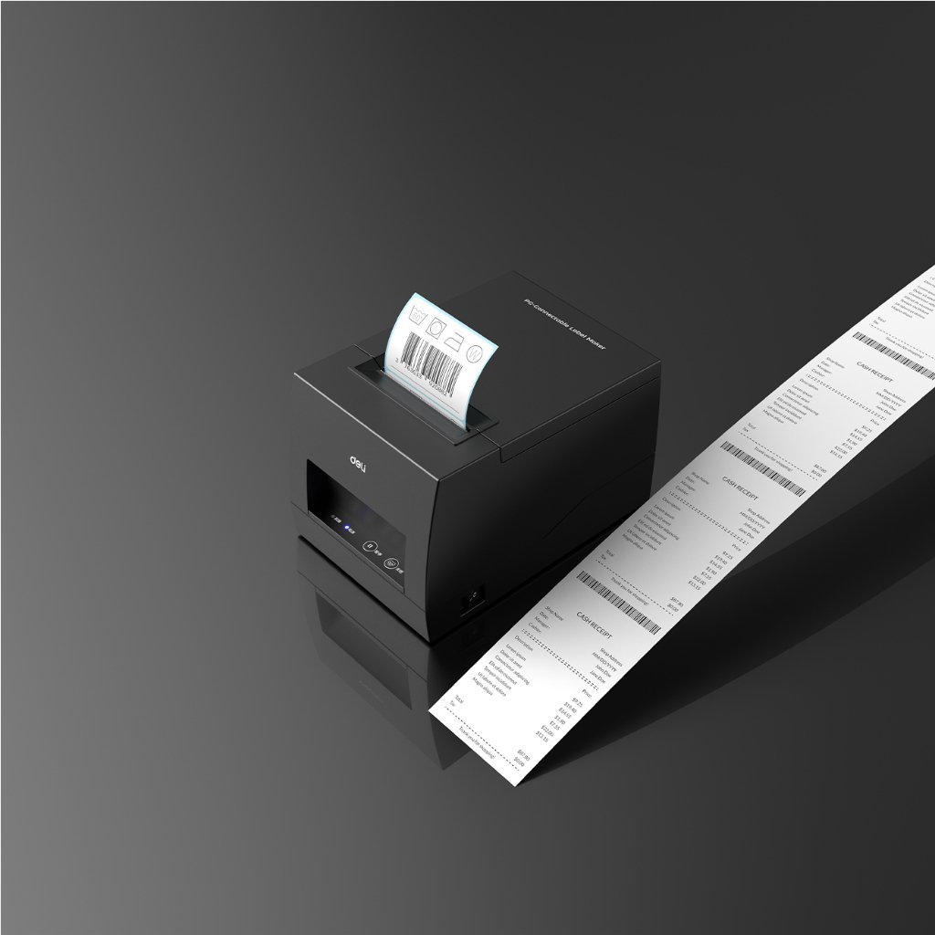ديلي طابعة الإيصالات والملصقات - سرعة طباعة: 90 - عرض الطباعة: 80 - أسود - E886BW