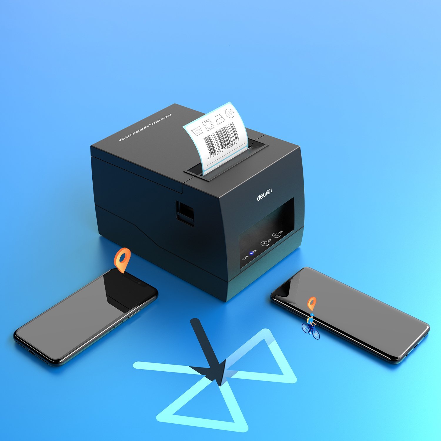 ديلي طابعة الإيصالات والملصقات - سرعة طباعة: 90 - عرض الطباعة: 80 - أسود - E886BW