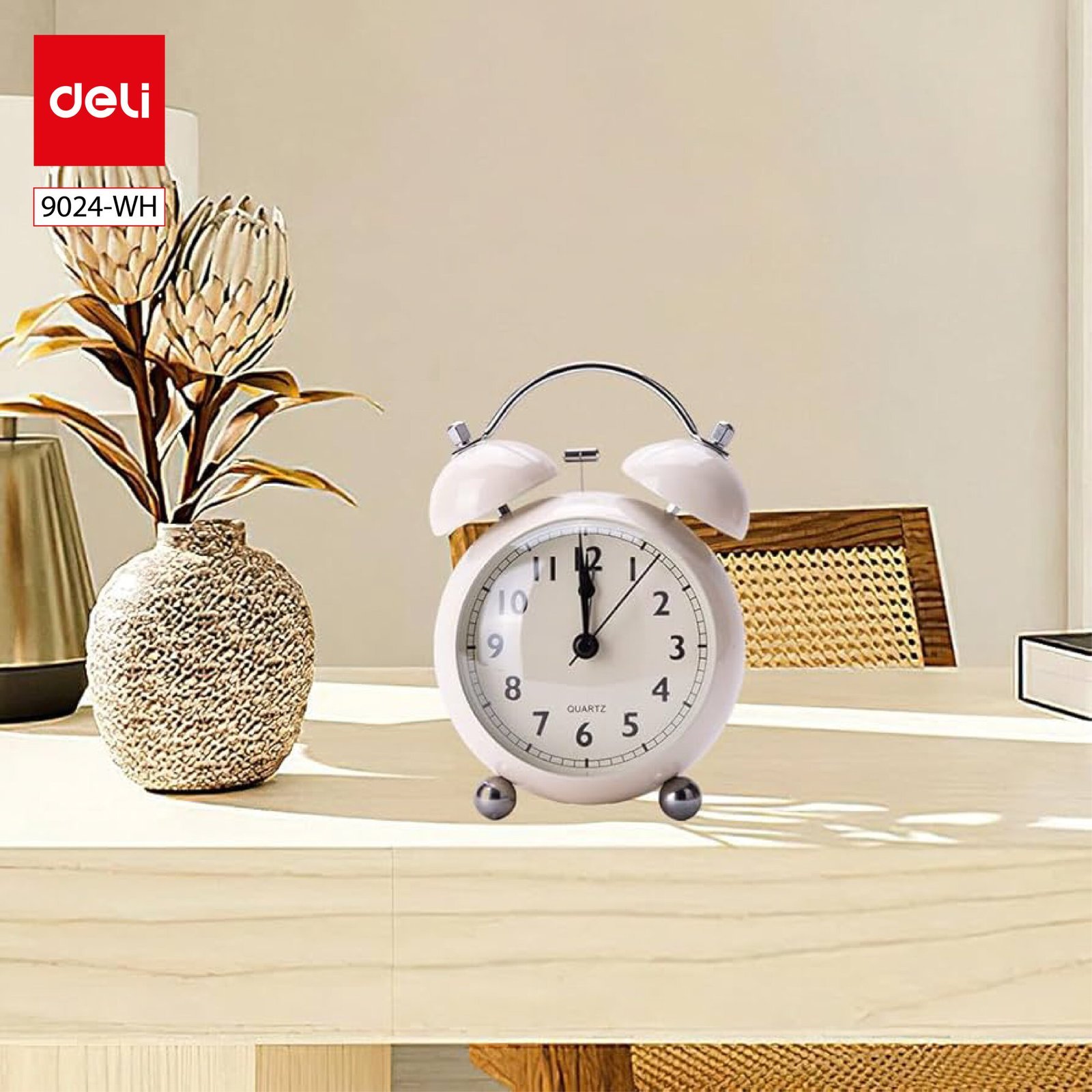 ديلي ساعة منبه جرس - 80*50*125 مم - أصفر/ أسود/ أبيض - 9024