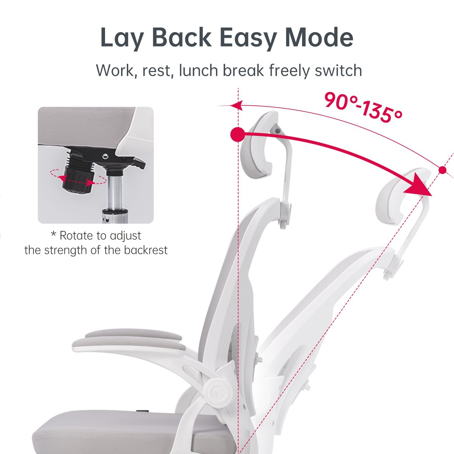 ديلي كرسي - مسند للذراع ناعم - 59*63*113- 123 سم- رمادي - E91025