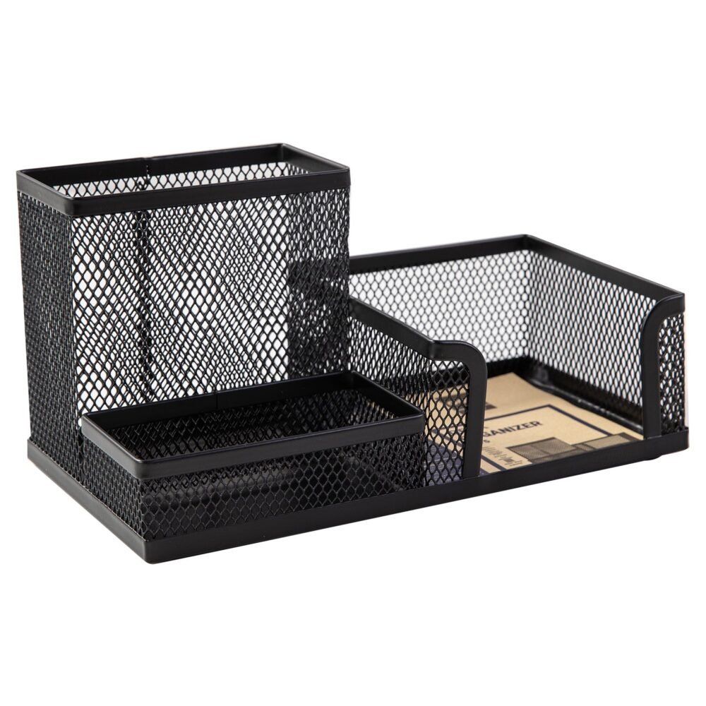 ديلي منظم مكتب شبك - 3 أقسام - 200*100*98 مم - أسود - E9175