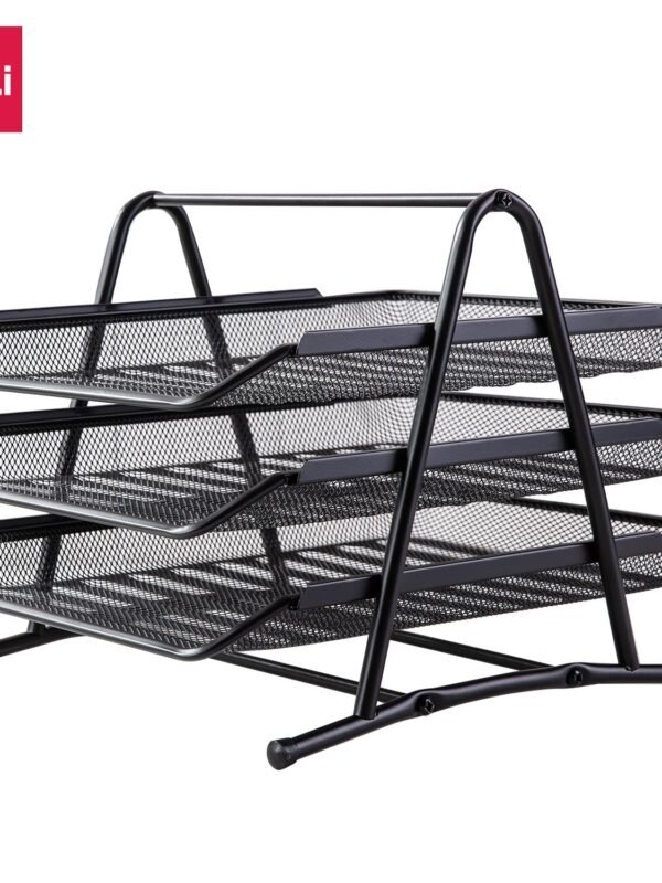 E9181 (3) ديلي ستاند تصنيف رفوف شبك - 3 رف - 350*278*275 مم - أسود - E9181
