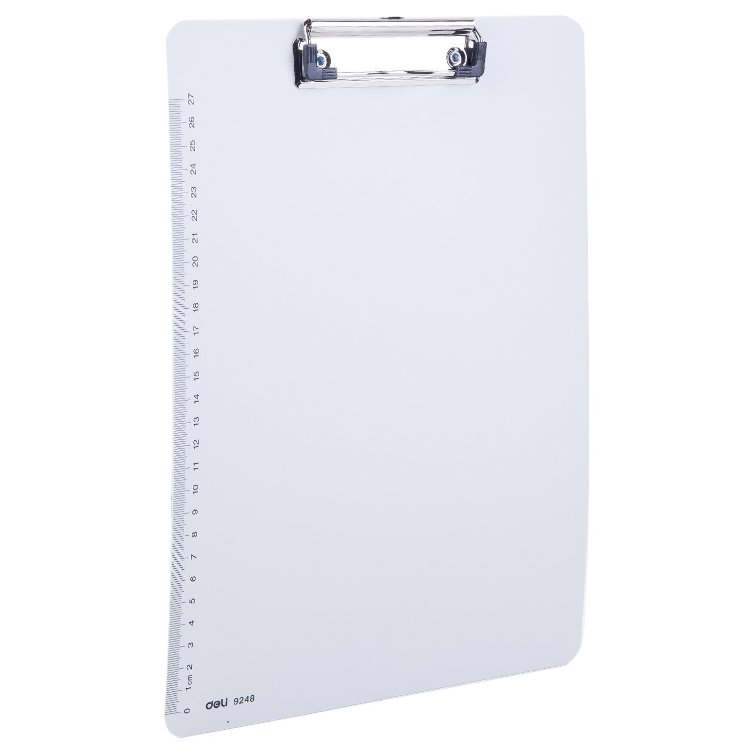 E9248 (1) ديلي مسند ورق بلاستيك - مسطر - علاقة معدن - قياس A4 - أبيض - E9248