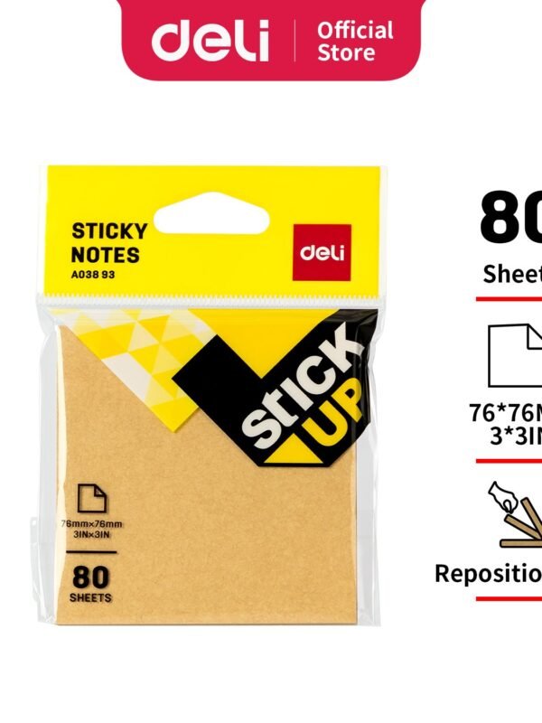 EA03893 (5) ديلي ورق ملاحظات - كرافت سادة - 76*76 مم - 80 طبق - EA03893