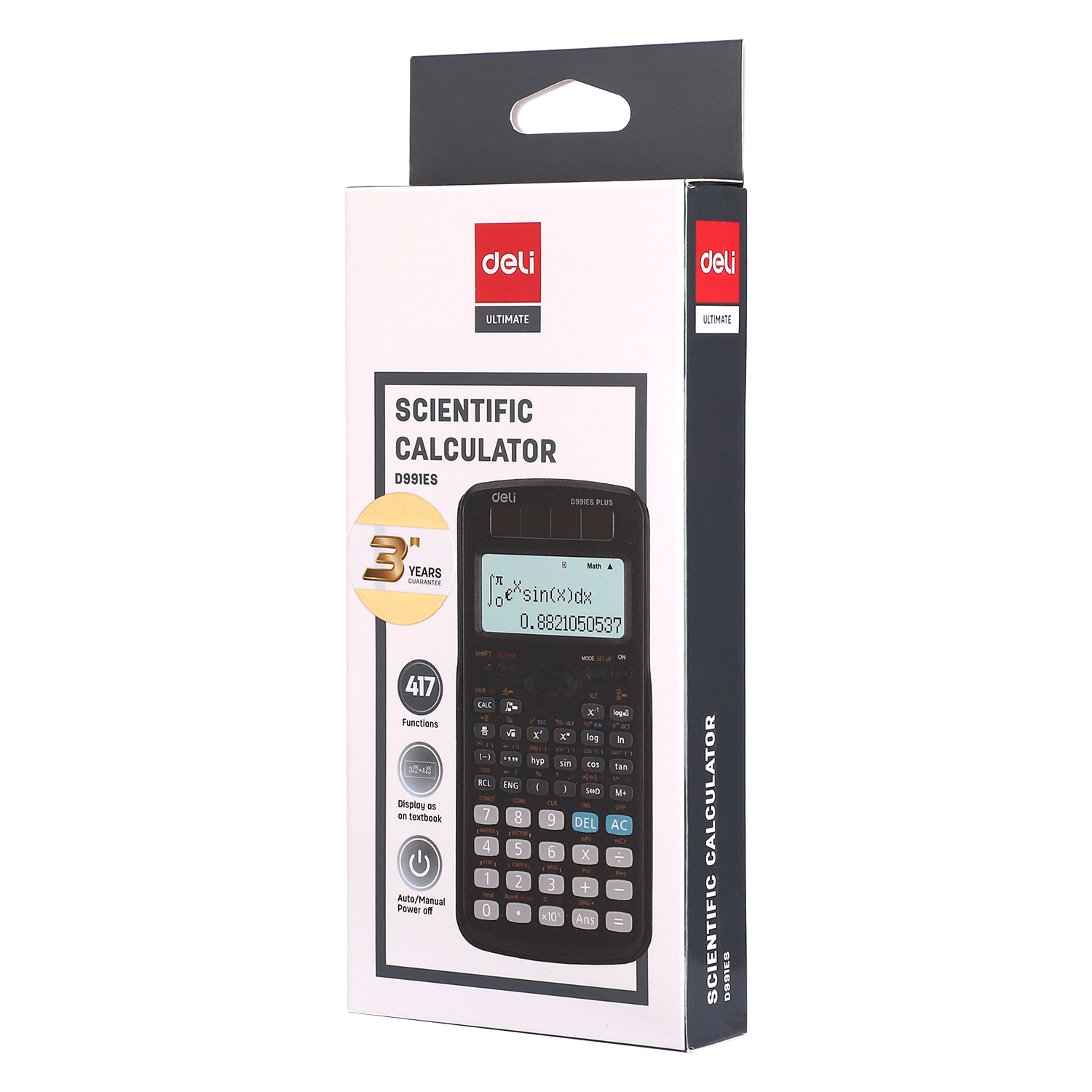 ديلي ألة حاسبة علمية - 417 معادلة حسابية - مصدرين طاقة - بدن بلاستيك - أسود - أخضر - زهر - أصفر ED991ES