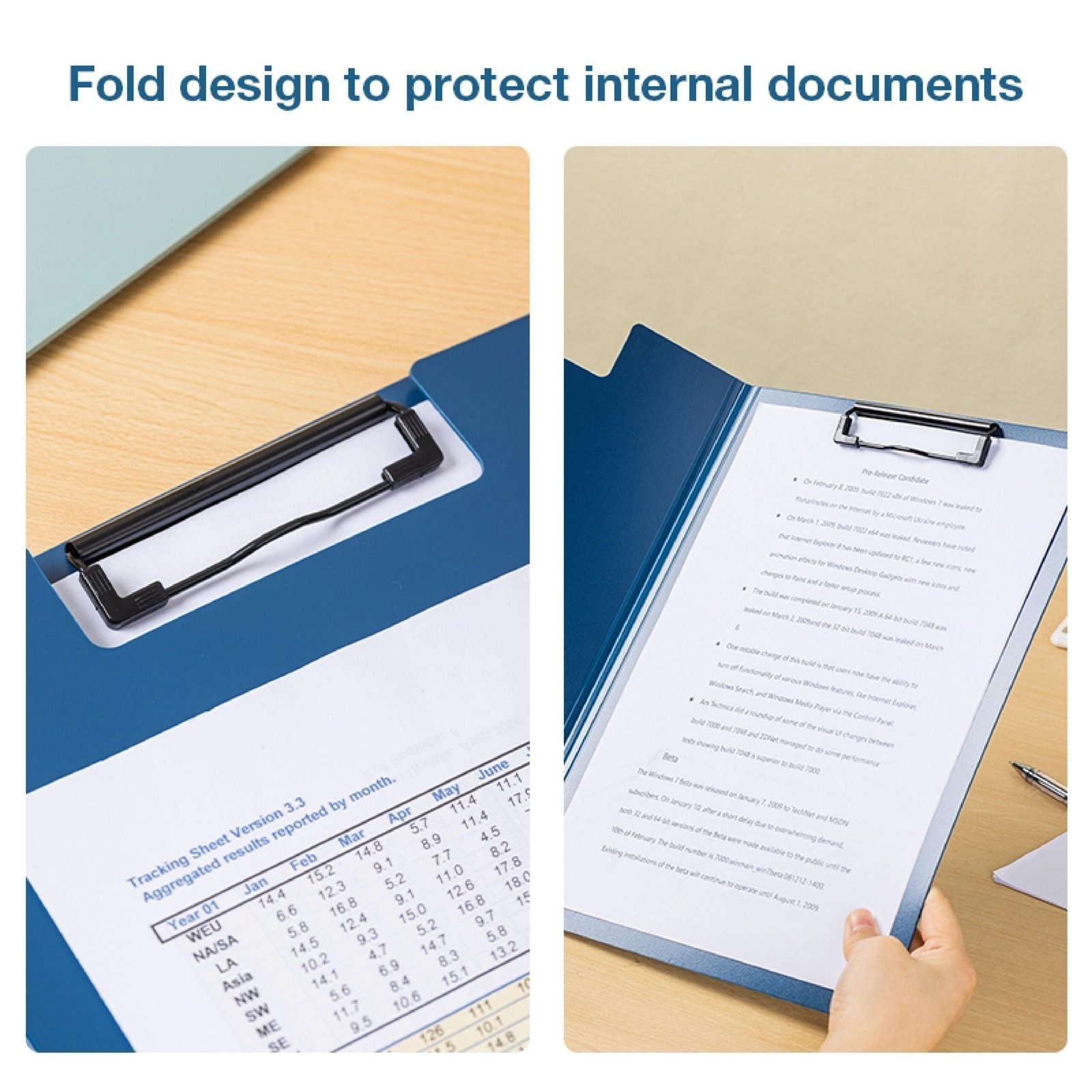 EF404 (2) ديلي مسند ورق بلاستيك مع غطاء - علاقة معدن - قياس A4 - أزرق /زيتي /زهر - EF404