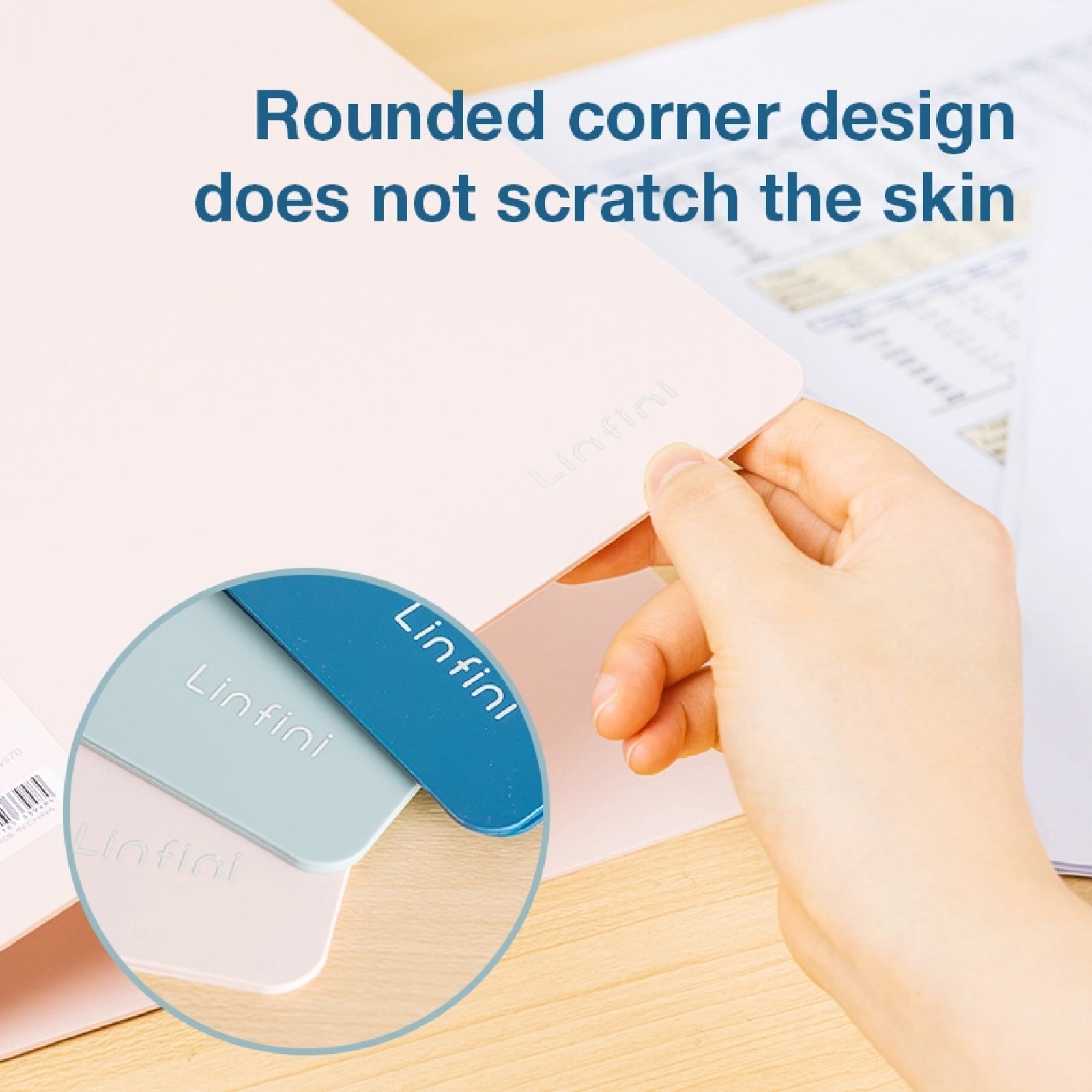 EF404 (3) ديلي مسند ورق بلاستيك مع غطاء - علاقة معدن - قياس A4 - أزرق /زيتي /زهر - EF404