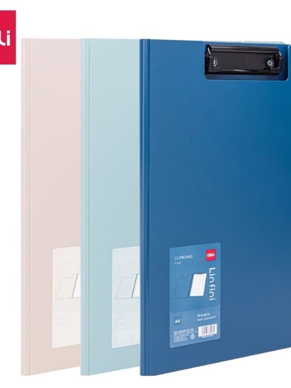 EF404 (5) ديلي مسند ورق بلاستيك مع غطاء - علاقة معدن - قياس A4 - أزرق /زيتي /زهر - EF404