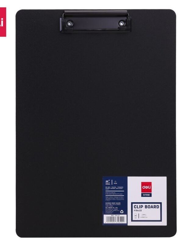 EF75422 (5) ديلي مسند ورق بلاستيك - علاقة معدن - قياس A4 - أسود - EF75422