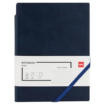 ديلي دفتر ملاحظات - بغلاف جلد - 80غ - 96 صفحة - قياس A5 - إغلاق بمطاط - (أسود) - EN130L