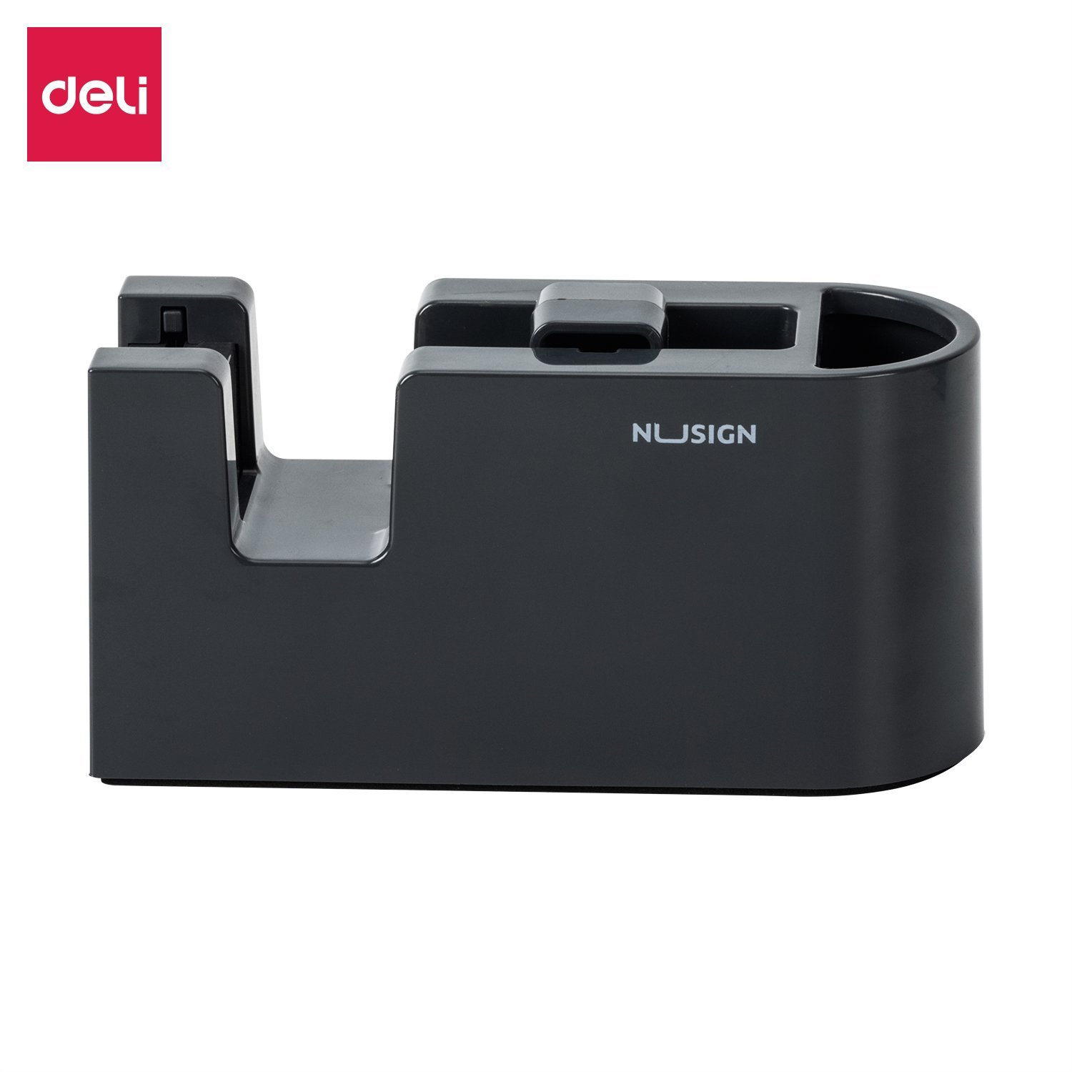 ديلي مقلمة وقاعدة قطاعة شريط لاصق مكتبية - قياس وسط - (أبيض - أسود) - ENS123