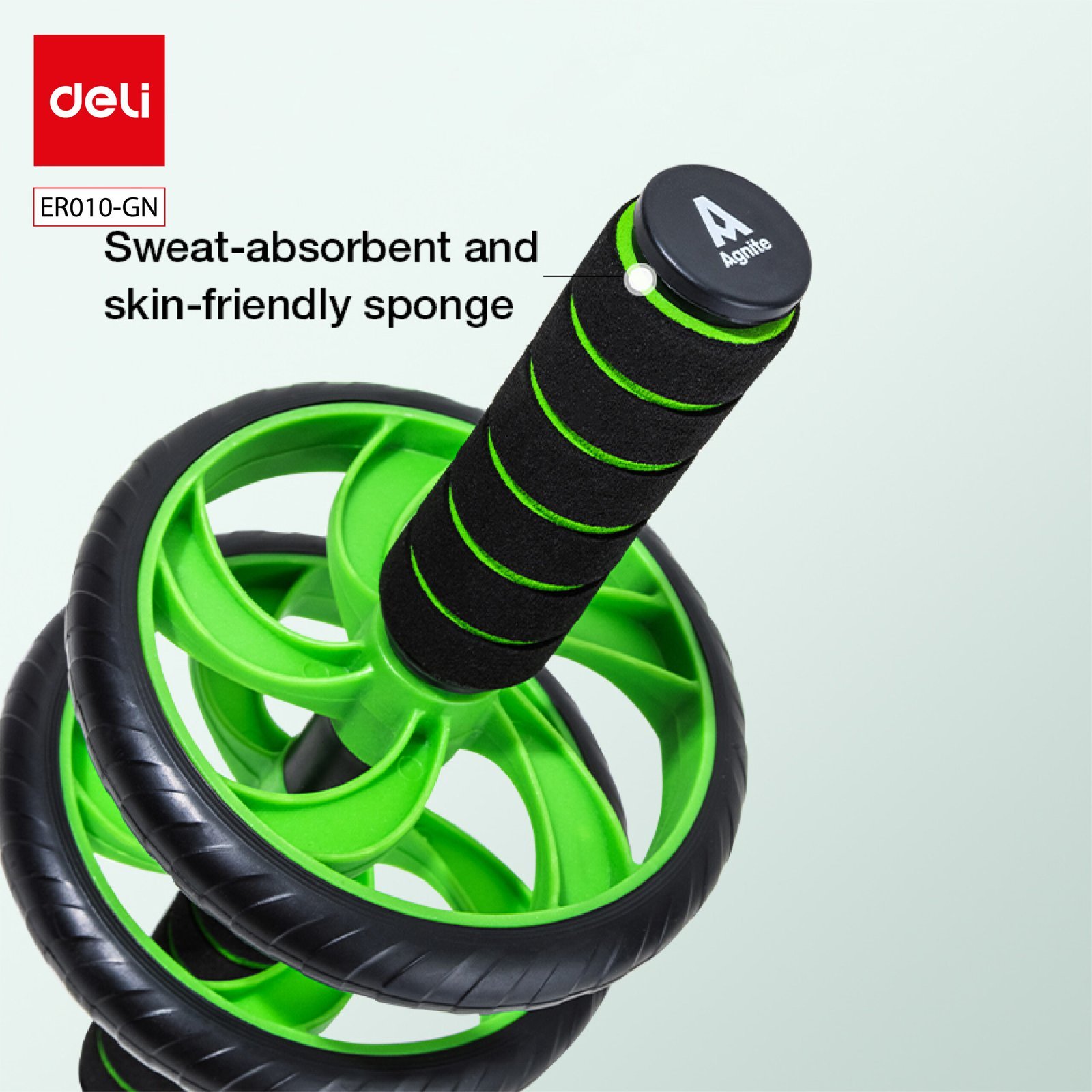 ER010-GN (1) ديلي عجلة تمارين البطن - أداة لفقدان الوزن - 32*14.5*14.5 - أسود - ER010-GN