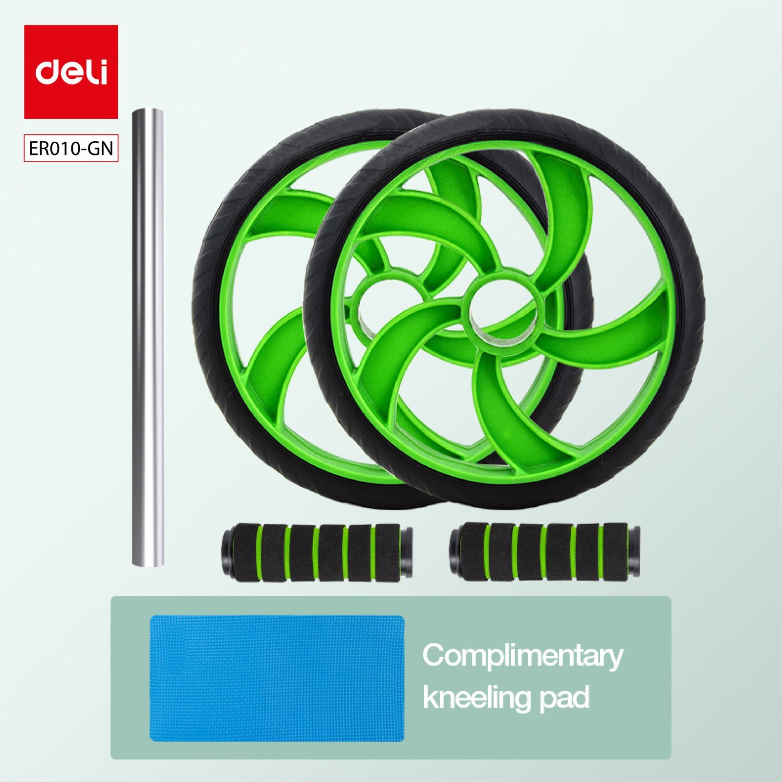 ER010-GN (6) ديلي عجلة تمارين البطن - أداة لفقدان الوزن - 32*14.5*14.5 - أسود - ER010-GN