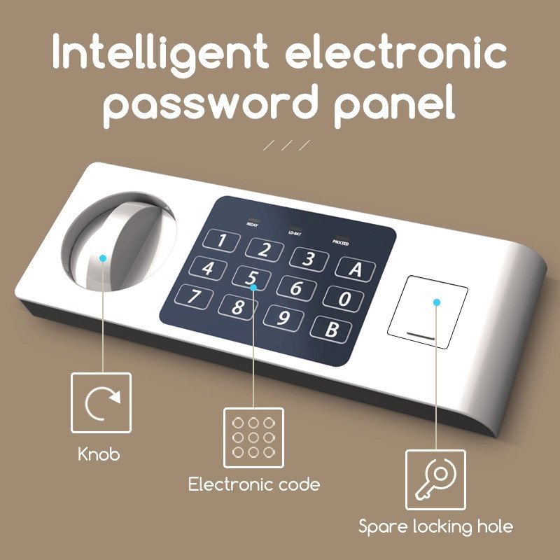 ديلي خزنة معدنية للفنادق - حماية (أرقام -مفتاح) - 20*31*20 سم - أسود - ET520