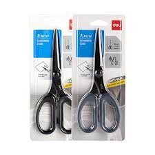 EZ500 (2) ديلي مقص معدن أسود - مقبض بلاستيك - 17.5 سم - أسود أزرق - EZ500