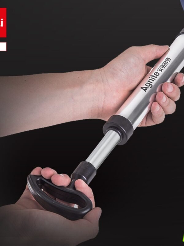 ديلي منفاخ هواء يدوي محمول - ألمنيوم - أسود + فضي - F1301