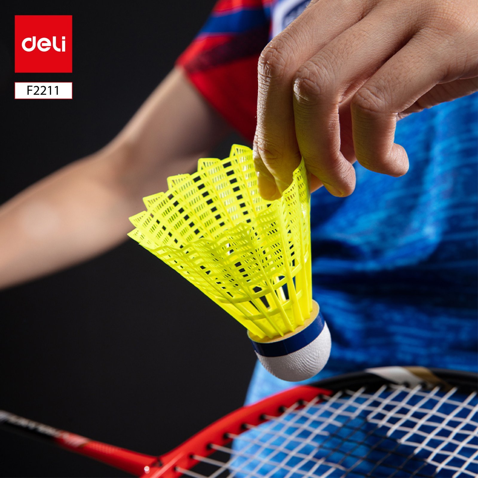 ديلي ريشة مضرب - مجموعة 3 ريشة - بلاستيك - أصفر - F2211