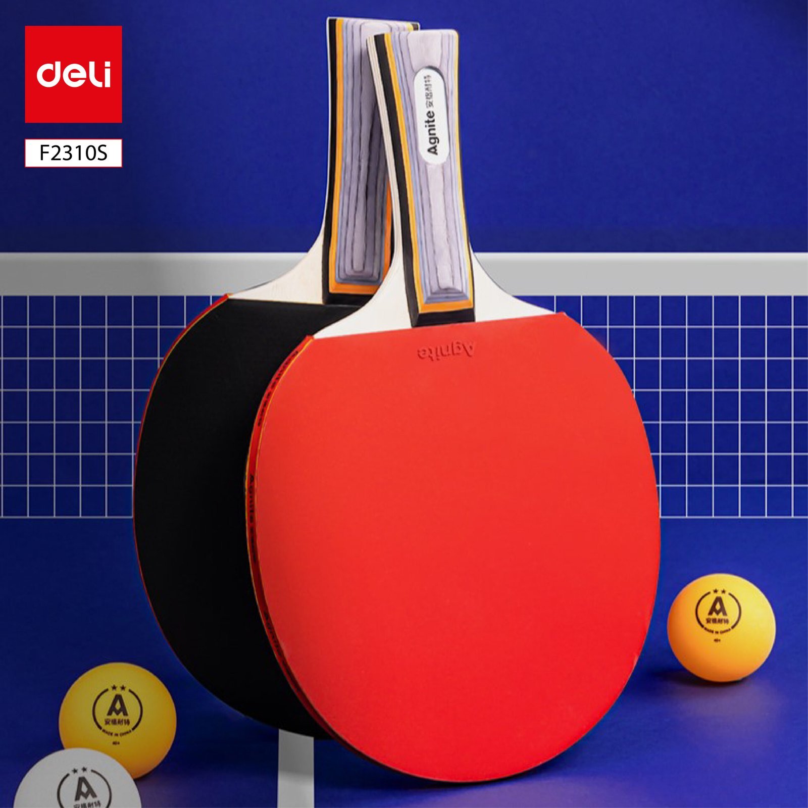 ديلي مضرب تنس الطاولة - مجموعة 2 مضرب مع ملحقات - ألوان مختلفة - F2310S