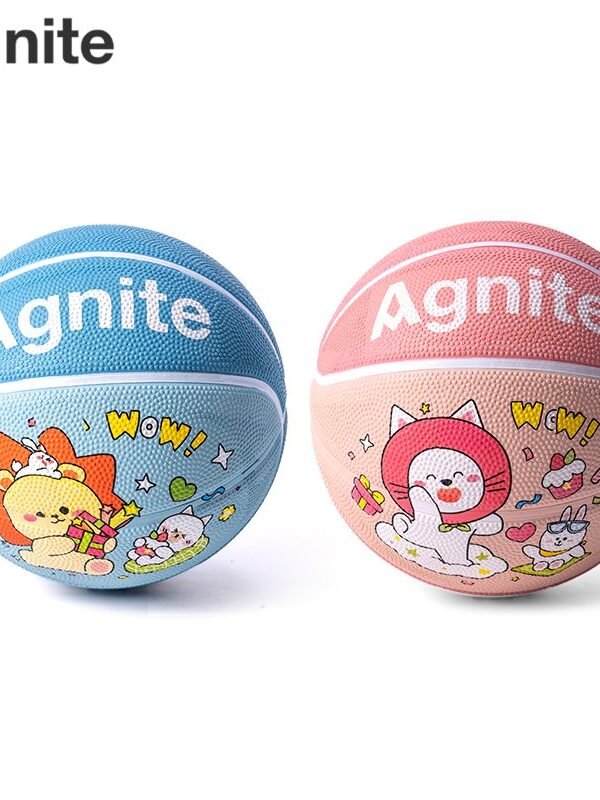 ديلي كرة سلة مطاطية - نمرة 3 - رسومات كرتونية - أزرق ، زهر - FD129