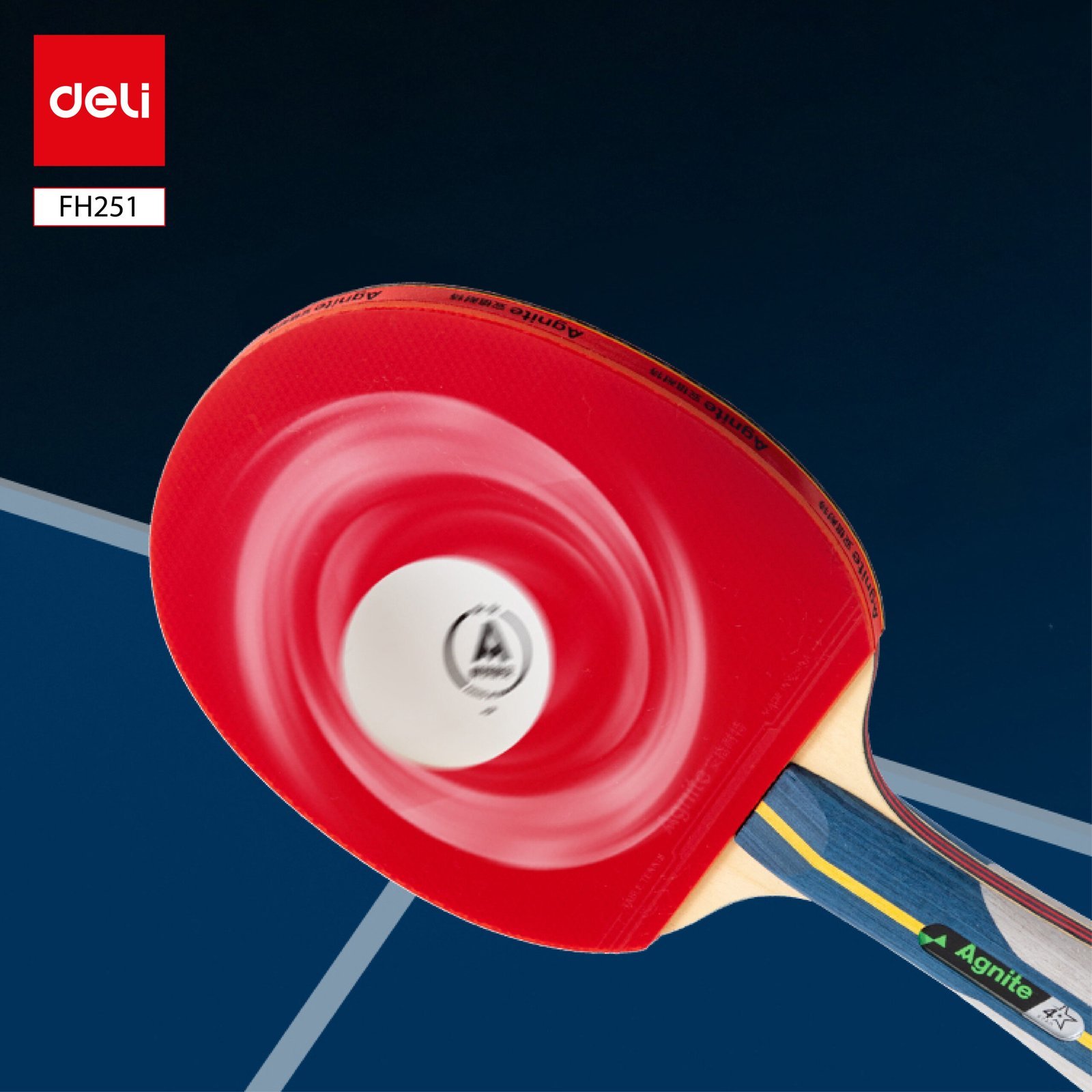 ديلي مضرب تنس الطاولة - مع ملحقات - مع ملحقات - نجمة واحدة - ألوان مختلفة - FH251