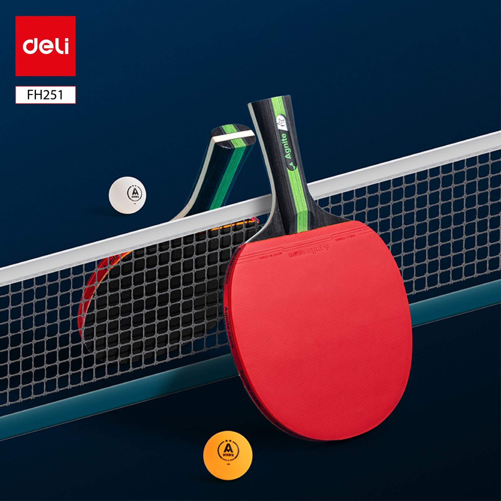 ديلي مضرب تنس الطاولة - مع ملحقات - مع ملحقات - نجمة واحدة - ألوان مختلفة - FH251