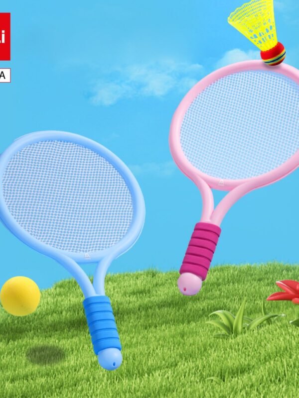 ديلي مضرب تنس الريشة للأطفال - بلاستيك - 470*240*50 مم - أزرق، زهر - FT411-A