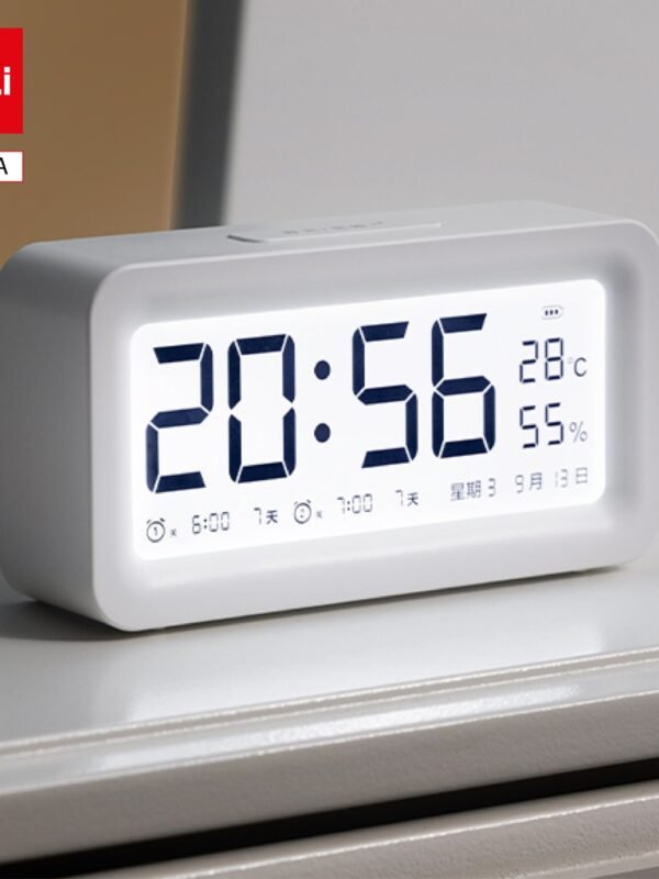 ديلي ساعة منبه رقمية - إضاءة خلفية - (132*37*71) ملم - سعة البطارية: 1200 مللي أمبير - أبيض - LE103A