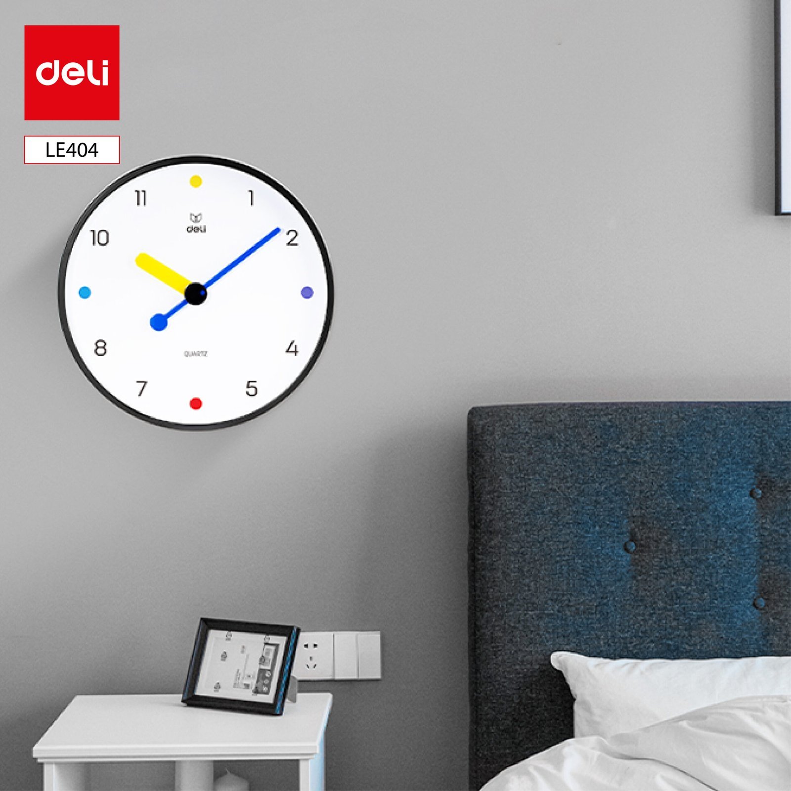 ديلي ساعة جدارية - (285x285x48) ملم - أسود - LE404