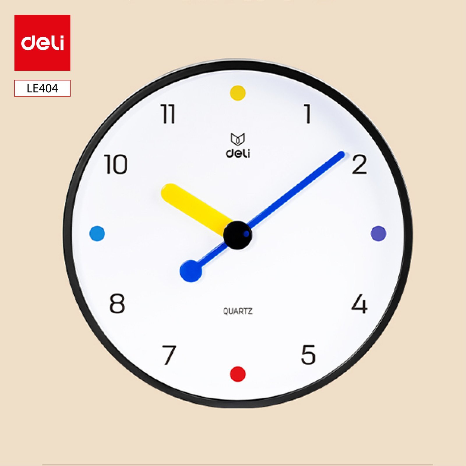 ديلي ساعة جدارية - (285x285x48) ملم - أسود - LE404
