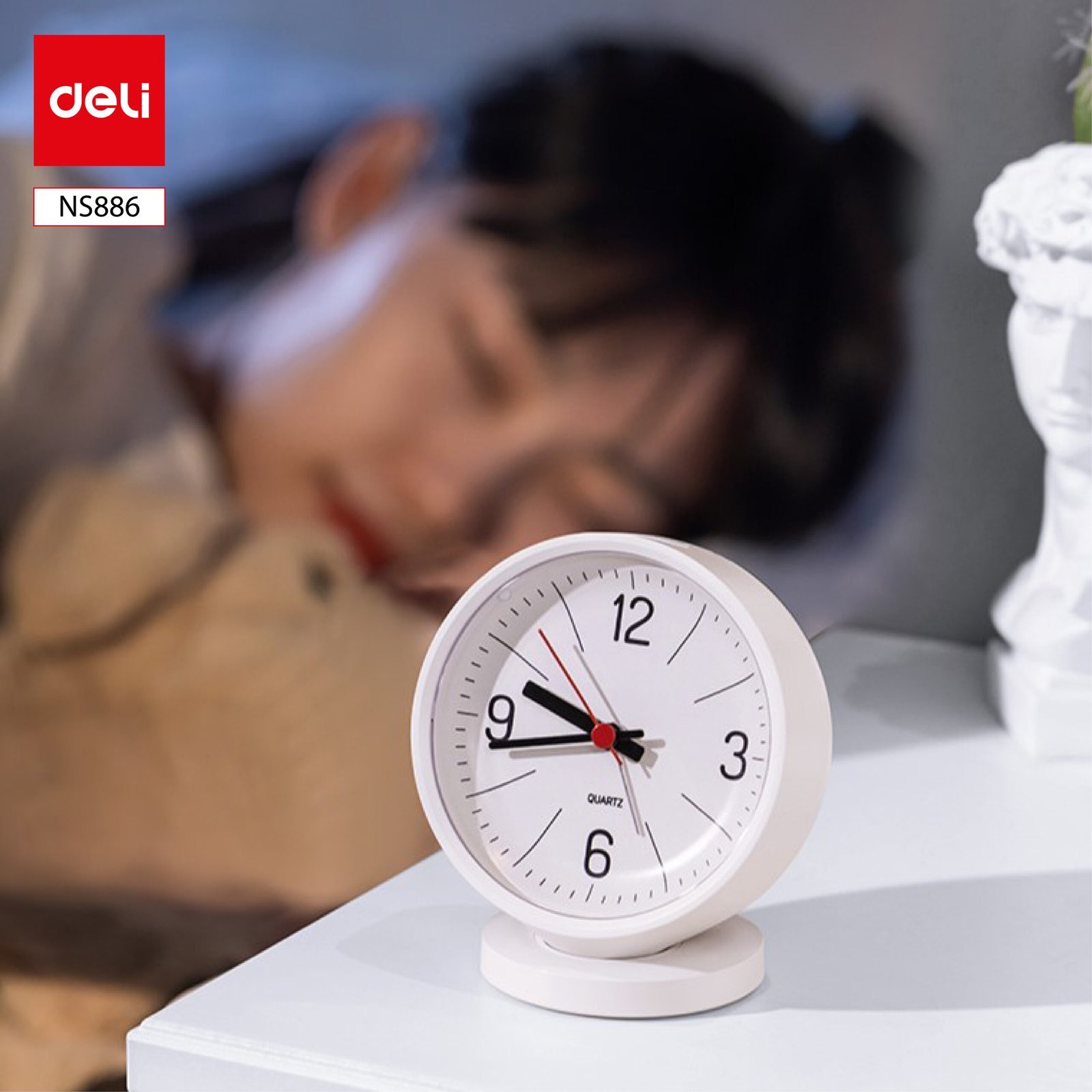 ديلي ساعة منبه - إضاءة خليفة - 96*67*112.5 مم - أبيض/ أزرق/ أخضر - NS886