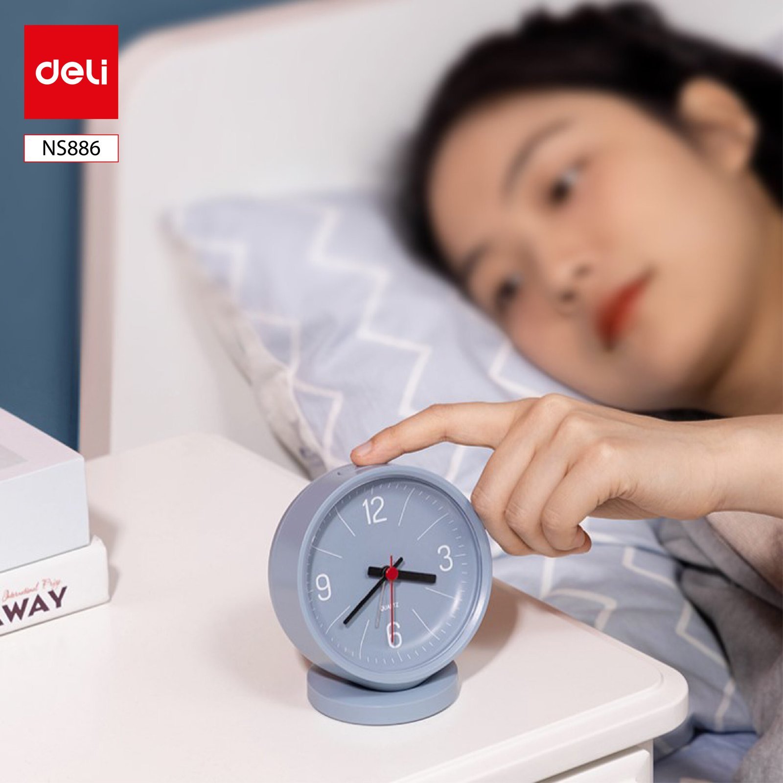 ديلي ساعة منبه - إضاءة خليفة - 96*67*112.5 مم - أبيض/ أزرق/ أخضر - NS886