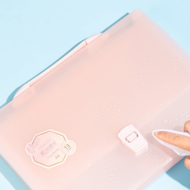 PM306 (2) ديلي مصنف حقيبة 13 قسم - قياس A4 - مع مسكة - إغلاق بقفل - (زهر/أخضر/برتقالي/أزرق) - PM306