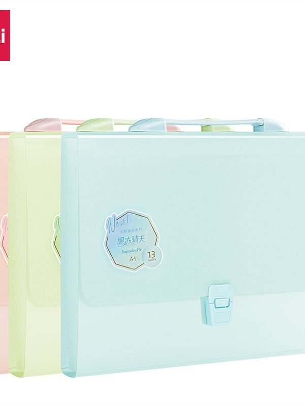PM306 (5) ديلي مصنف حقيبة 13 قسم - قياس A4 - مع مسكة - إغلاق بقفل - (زهر/أخضر/برتقالي/أزرق) - PM306