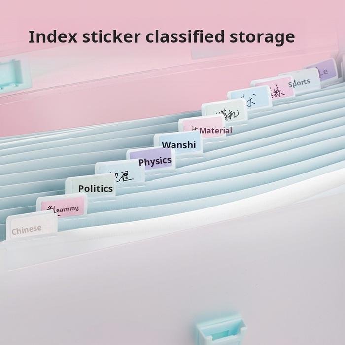 PM335 (4) ديلي مصنف حقيبة 13 قسم - قياس A4 - مع مسكة - إغلاق بقفل - ألوان مختلفة - PM335