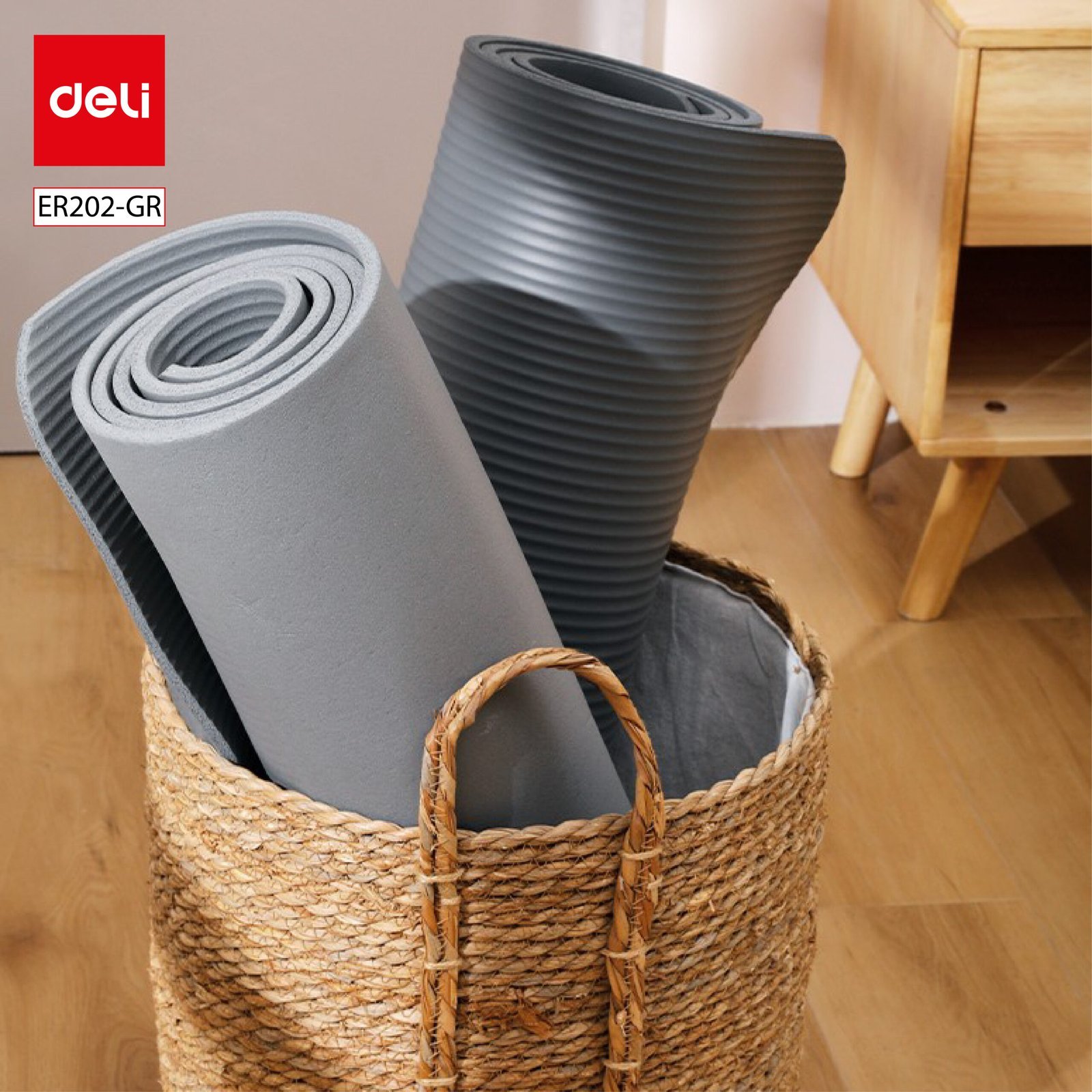 ديلي سجادة اليوجا - مضادة للانزلاق - ناعمة ومريحة مع خاصية امتصاص الصدمات - مقاس 181*61*1سم - رمادي - ER202-GR