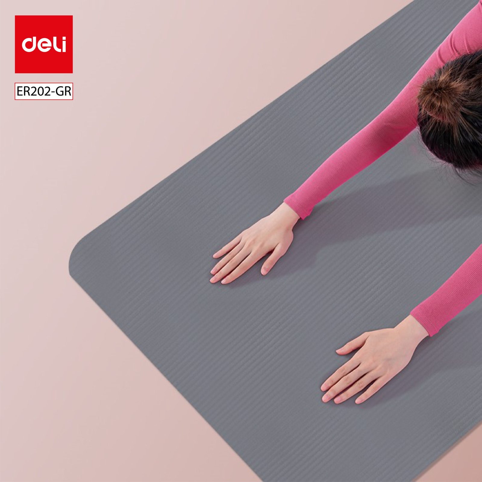 ديلي سجادة اليوجا - مضادة للانزلاق - ناعمة ومريحة مع خاصية امتصاص الصدمات - مقاس 181*61*1سم - رمادي - ER202-GR