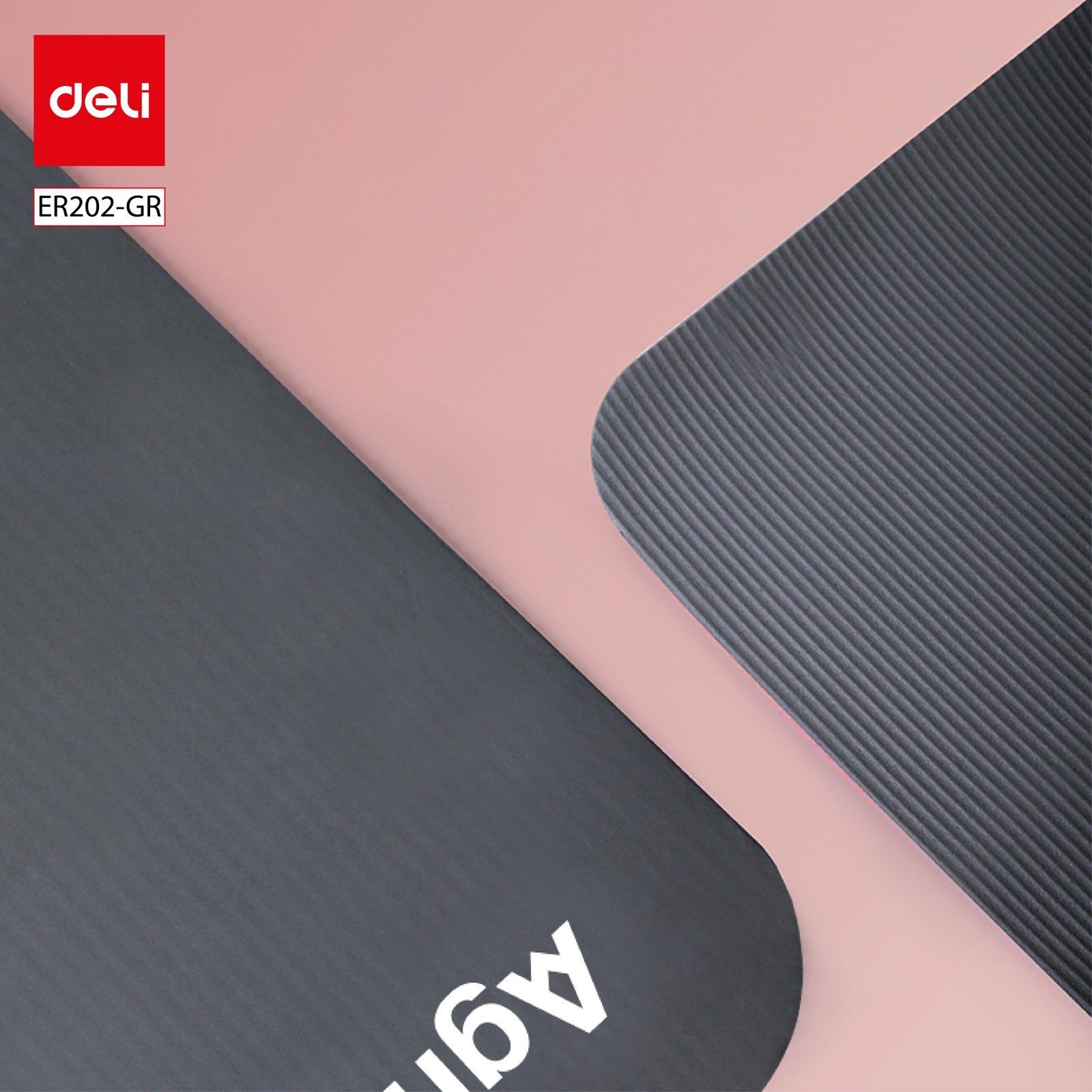 ديلي سجادة اليوجا - مضادة للانزلاق - ناعمة ومريحة مع خاصية امتصاص الصدمات - مقاس 181*61*1سم - رمادي - ER202-GR