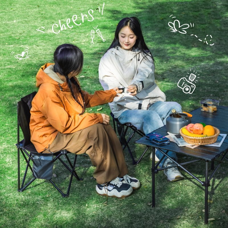 VS4108-BK (8) ديلي كرسي تخييم قابل للطي - حجم : 60*36*36(سم) - أسود - VS4108-BK