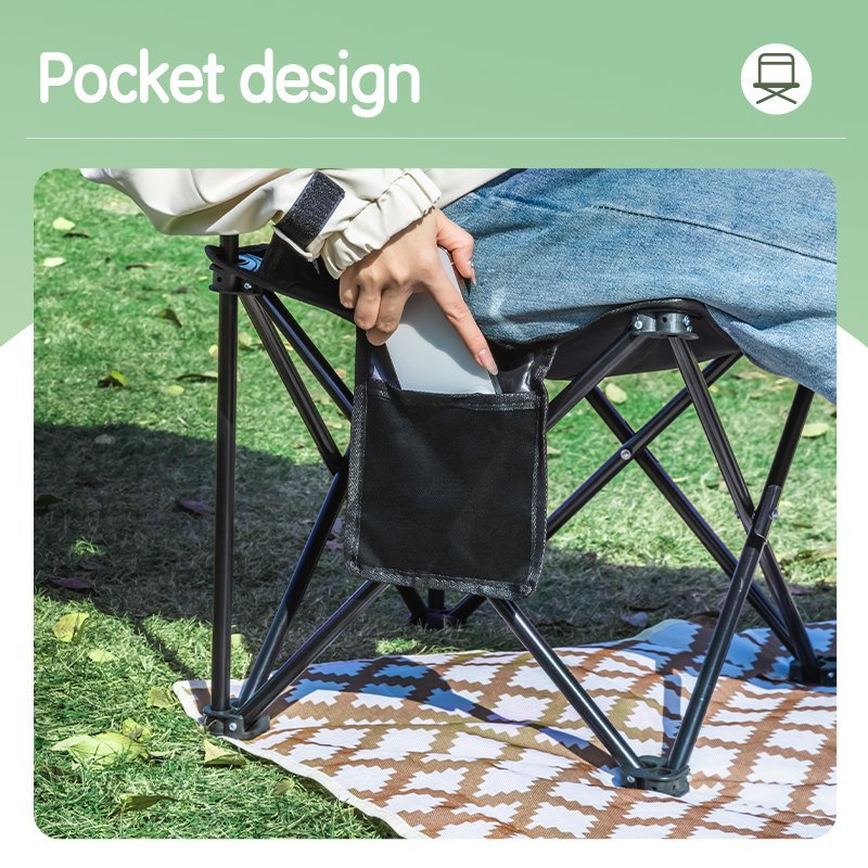VS4108-BK (2) ديلي كرسي تخييم قابل للطي - حجم : 60*36*36(سم) - أسود - VS4108-BK