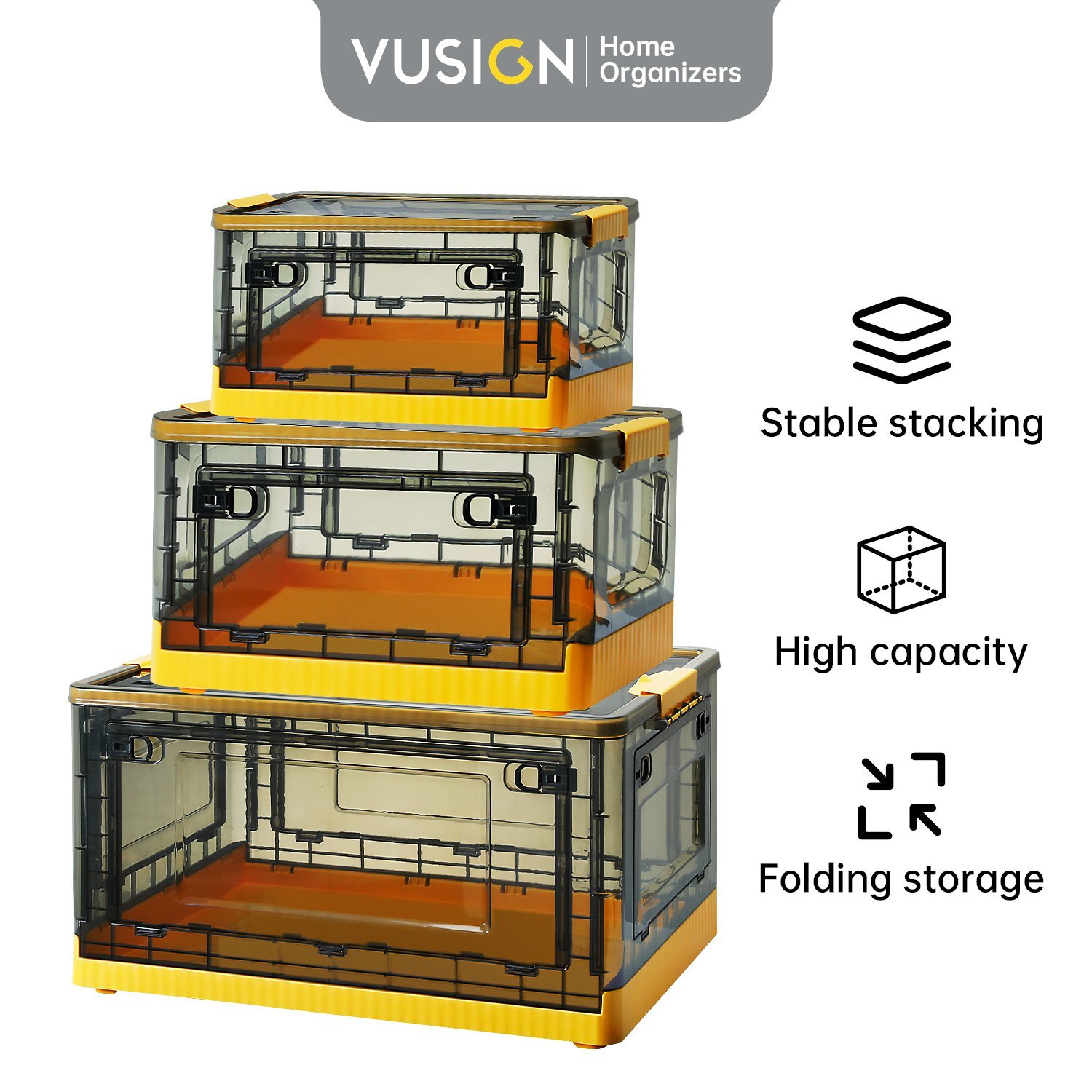 ديلي سلة تخزين قابلة للطي - صغيرة الحجم - 39.7*29.3*24.5 سم - أصفر - VS486-YL