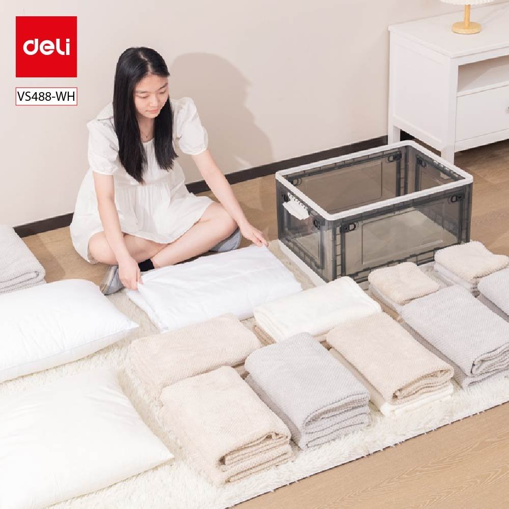 ديلي سلة تخزين قابلة للطي - كبيرة الحجم - 60.2*41.7*34.3 سم - أبيض - VS488-WH