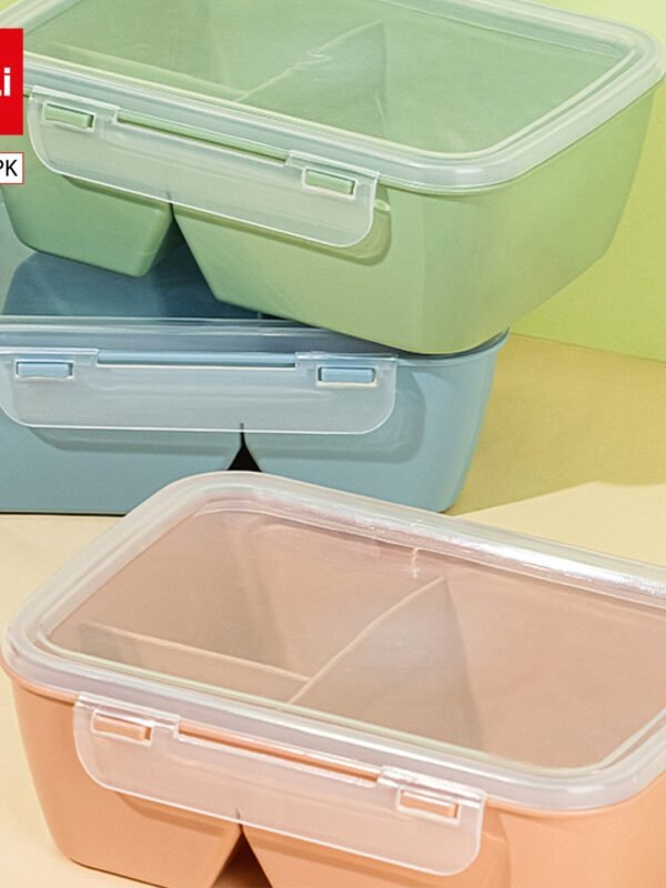 ديلي حافظة طعام بلاستيك - 19.5*14*7.2 سم - وردي/أزرق/أخضر - VS941