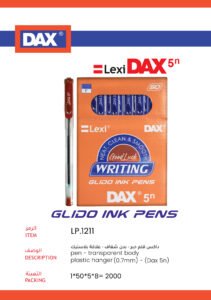 داكس قلم حبر جاف أحمر - بدن شفاف علاقة بلاستيك LP.1211