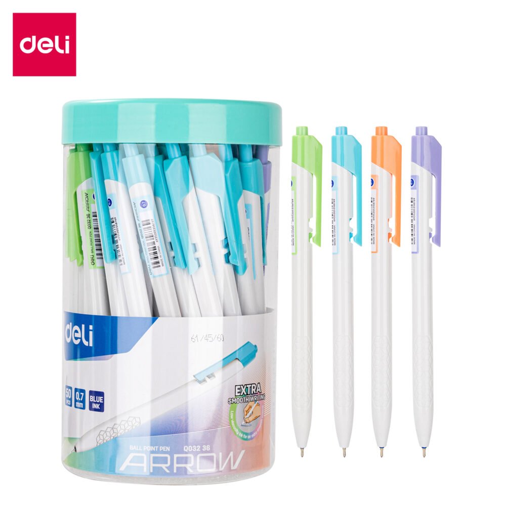 ديلي قلم حبر جاف كباس _ 0.7 مم _ بدن أبيض علاقة ألوان _أزرق _ EQ03236