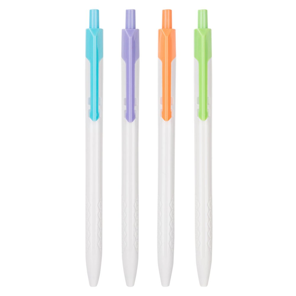 ديلي قلم حبر جاف كباس _ 0.7 مم _ بدن أبيض علاقة ألوان _أزرق _ EQ03236