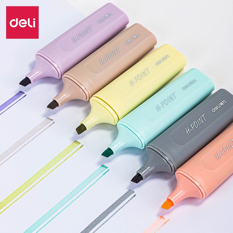 ديلي قلم تأشير - 6 أقلام - بدن ملون - ألوان مختلفة - S616