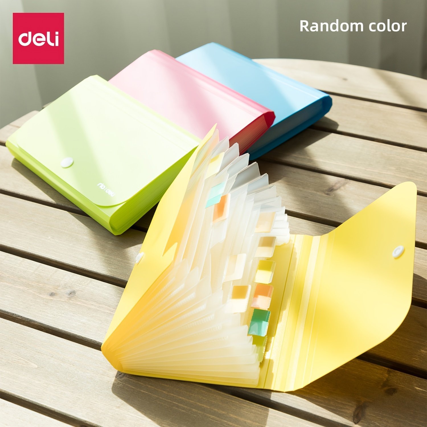 ديلي مصنف حقيبة 13 قسم - قياس A6 - إغلاق بكبسة - ألوان نيون (أزرق/ أحمر/ أخضر/ أصفر) E5561