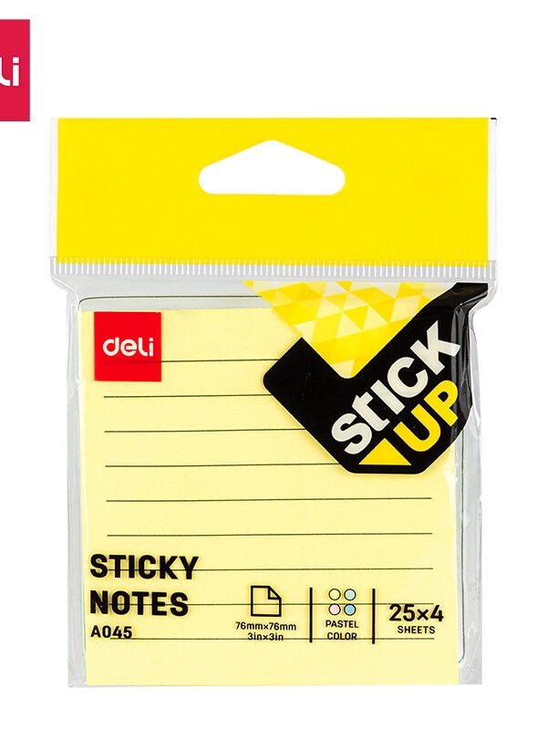 ديلي ورق ملاحظات - طولي -76*101 مم - مسطر - 100 طبق - ملون - EA046